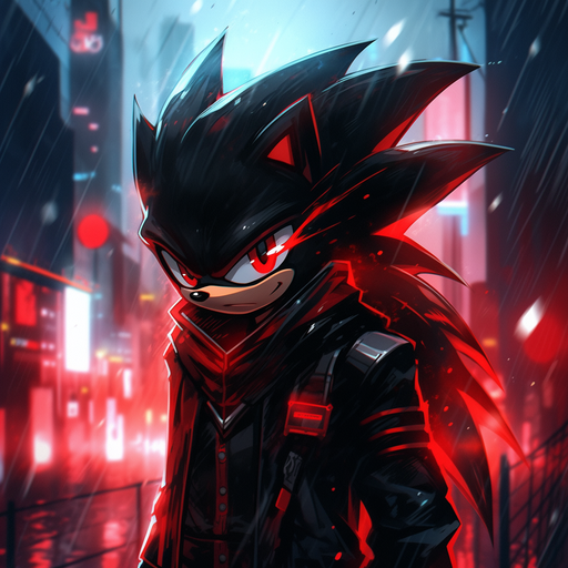 Cyberpunk-inspired profile picture featuring Shadow the Hedgehog in a dynamic pose.