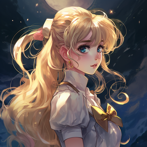 Sailor Moon-inspired profile picture with a celestial theme.