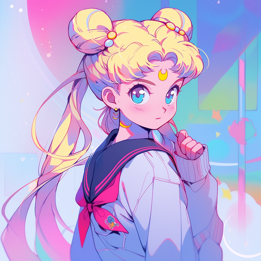 Sailor Moon-inspired art with a Studio Ghibli touch.