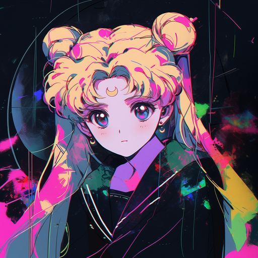 Sailor Moon character in vibrant Studio Ghibli style.