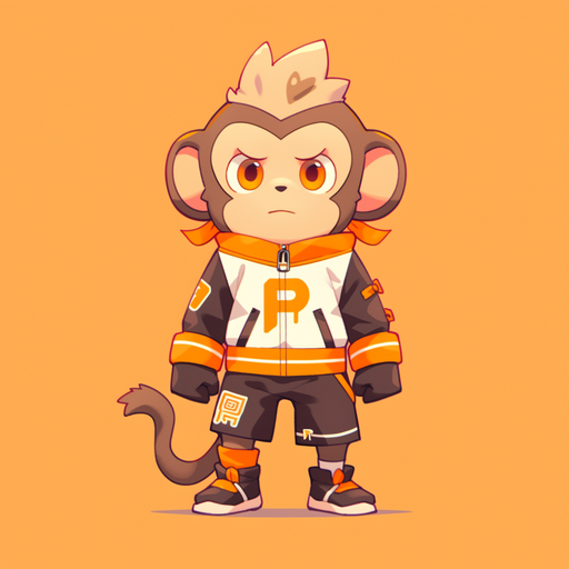 Playful monkey pfp with vibrant colors and artistic flair.