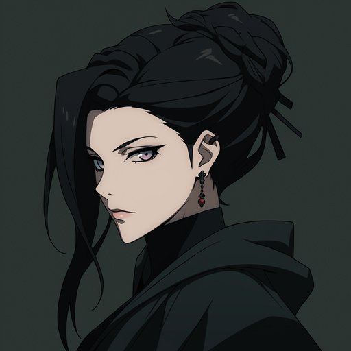 Gothic anime character with striking design, reflecting the style of Re-L Mayer from Ergo Proxy.