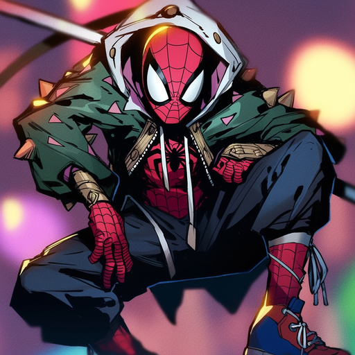 Superhero-inspired avatar of Spider-Man with a punk twist - high quality and detailed artwork.