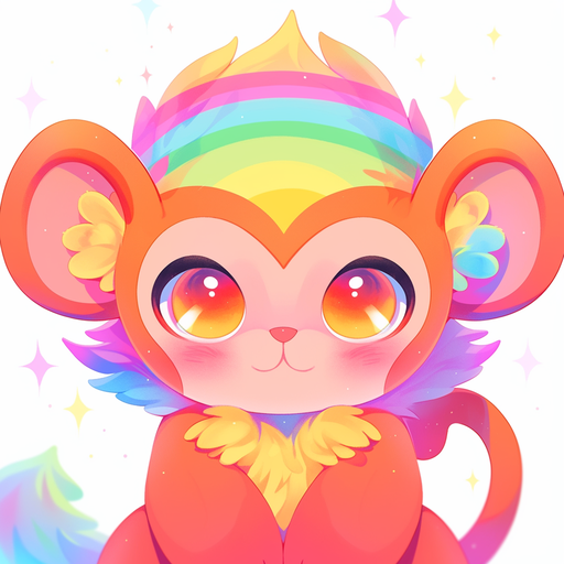 Cute cartoon monkey with vibrant colors.