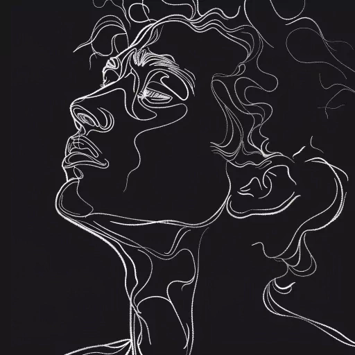 Abstract line art of a person's profile on a dark background for a stylish avatar image.
