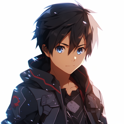 Smiling Kirito from Sword Art Online with a cute profile picture