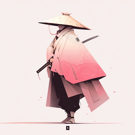 Minimalist samurai portrait.