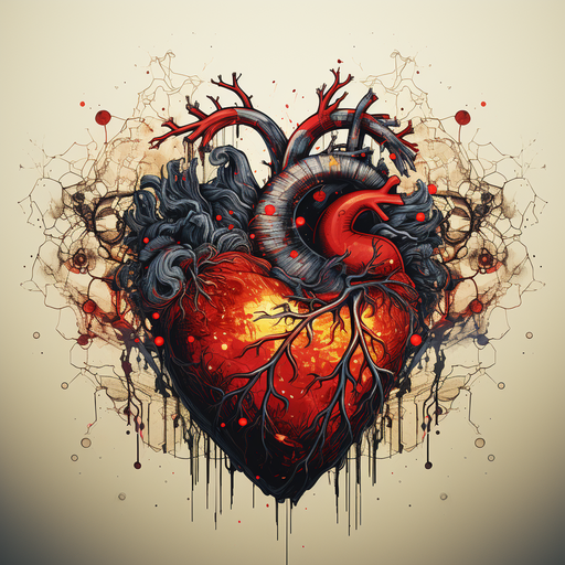 Heartbeat line inside a heart