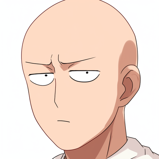 Saitama with an annoyed expression.