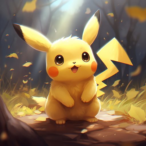 Pikachu looking cute and curious.