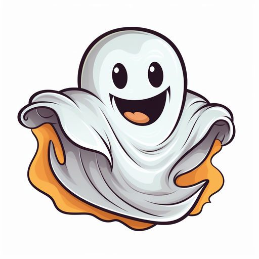 Cute cartoon ghost icon in Halloween style