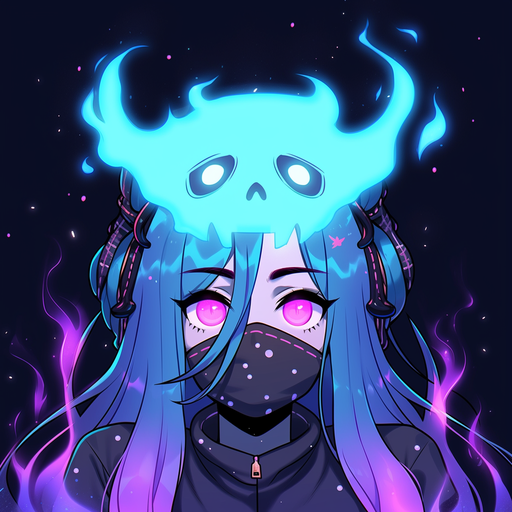 Anime girl pfp with spooky ghost elements.