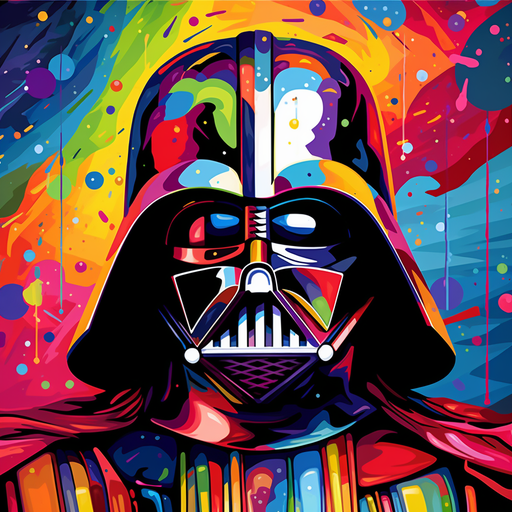 Abstract pop art portrait of Darth Vader.