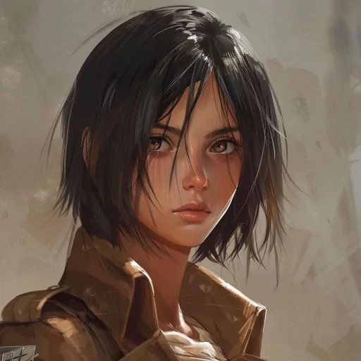 Artistic avatar illustration of a female character with short black hair and a focused expression, suitable for a profile picture.