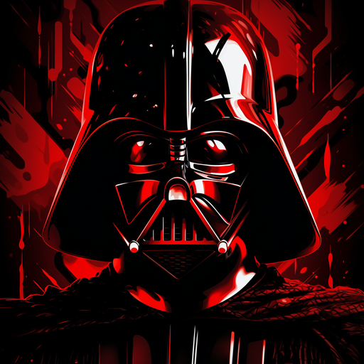 Darth Vader in red monochrome.