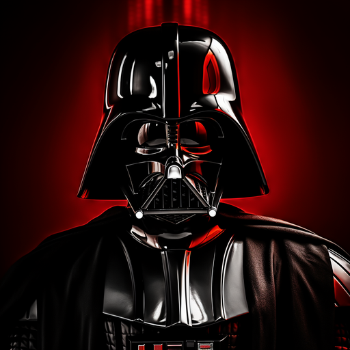 Darth Vader, red monochrome portrait.