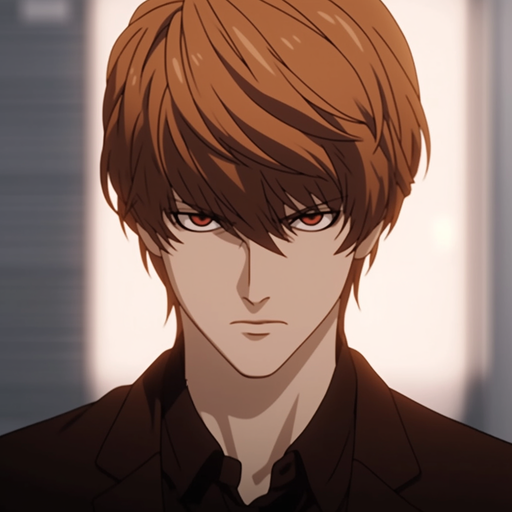 Dark-haired anime character with a focused expression, reminiscent of Light Yagami from Death Note.