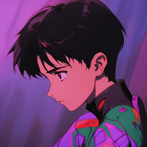 Vibrant graffiti of Shinji from Neon Genesis Evangelion.