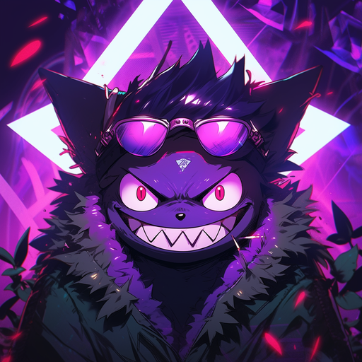 Gengar with a colorful aesthetic design.