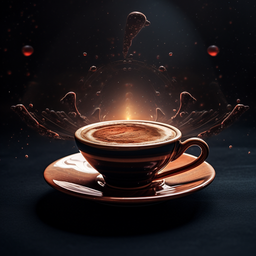 Steaming coffee cup on a spaceship console