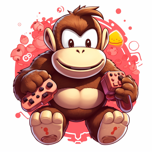 A cute depiction of Donkey Kong, a well-known video game character.