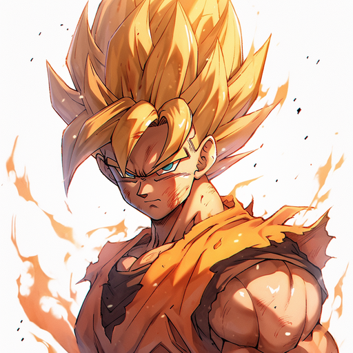 Goku from Dragon Ball GT in manga style