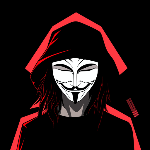 A minimalist vector illustration of a Guy Fawkes mask, symbolizing anonymity.