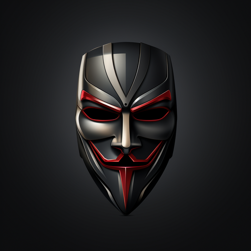 Guy Fawkes mask in minimalist vector style.