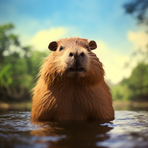 Cute capybara profile picture with pixelated art style.