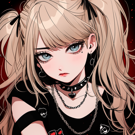 Gothic anime character with dark, grunge-style aesthetic.