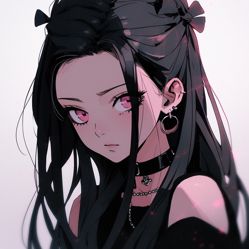 Gothic anime character with a grunge style vibe.