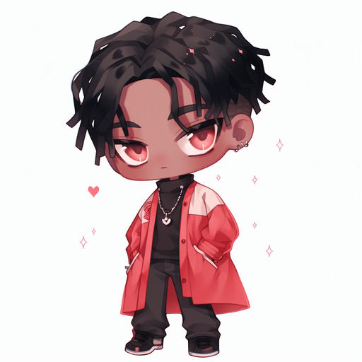 Playful and vibrant chibi-style illustration of Playboi Carti.