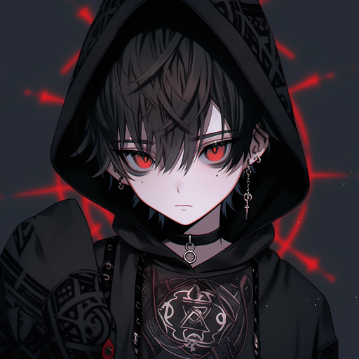 Dark-haired, gothic-inspired anime character with a grunge style pfp.