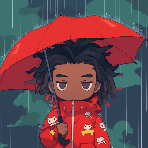 Chibi-style anime portrait of Playboi Carti.