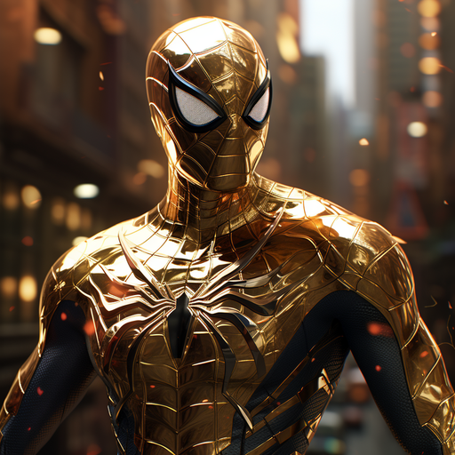 Spider-Man profile picture in golden sheen style.