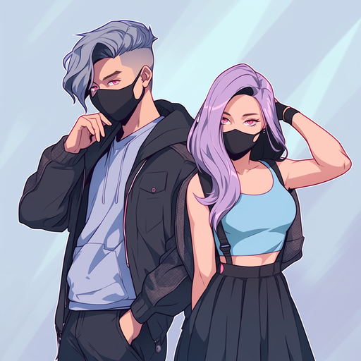 Stylish art of a warrior couple.