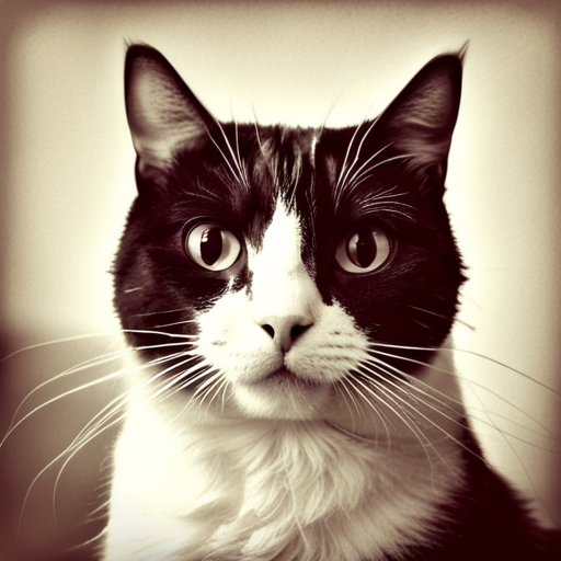 Vintage-filtered cat profile picture.