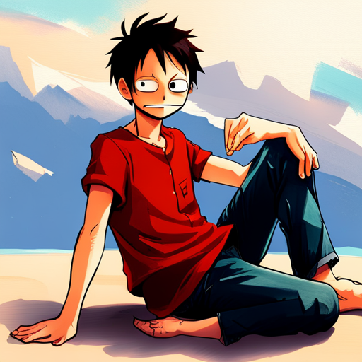 Luffy, the iconic anime character, with a determined expression.