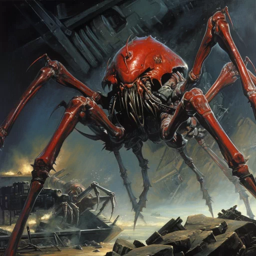 Sci-fi themed profile picture featuring a mechanical spider-like creature in a futuristic setting.