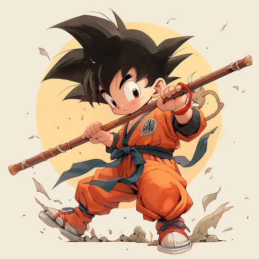 Young Goku in his iconic outfit from the original Dragon Ball anime.