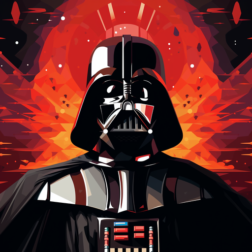 Darth Vader portrait in 16-bit style