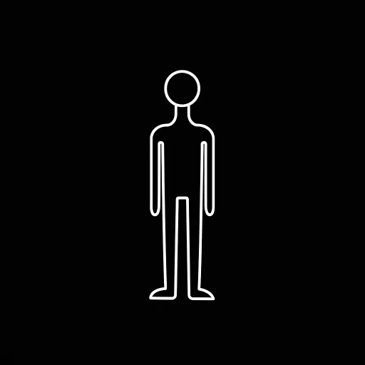 Simplistic white outline of a person on a black background, used as a generic avatar or profile picture.