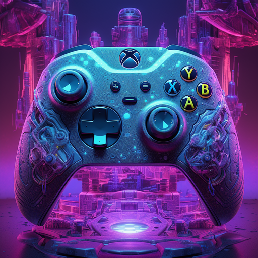 Glowing Xbox Series X profile picture with black background.