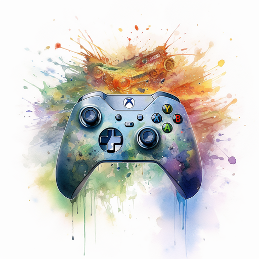 Xbox Series X watercolor portrait.