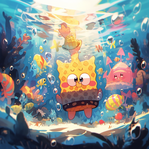 SpongeBob SquarePants character in an underwater cartoon style pfp.