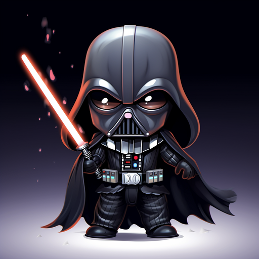 Chibi-style Darth Vader with a cute and compact design.