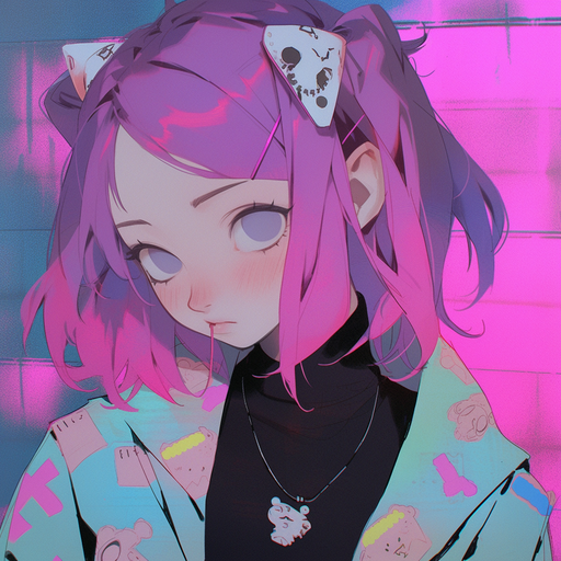 Expressive grunge-inspired profile picture with an e-girl aesthetic.