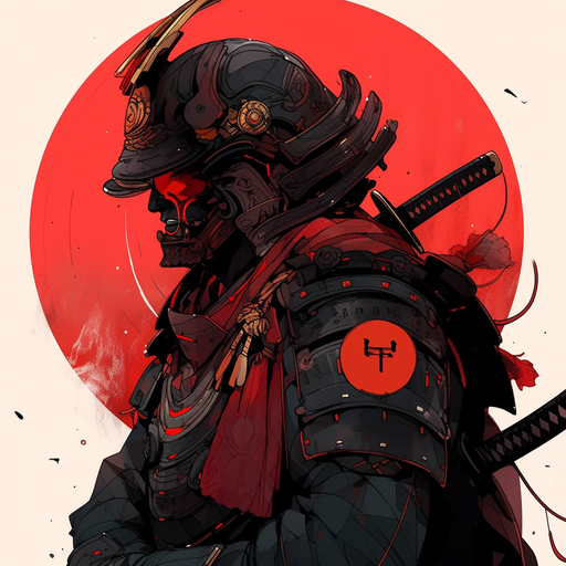 Modern-era Samurai with vibrant colors.