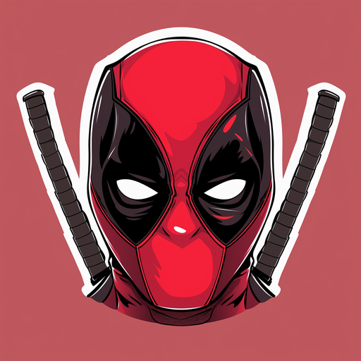 Deadpool face in minimalistic vector style.
