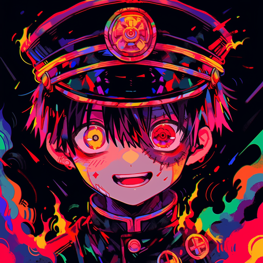 Hanako-kun character profile picture with a reflective and vibrant appearance.